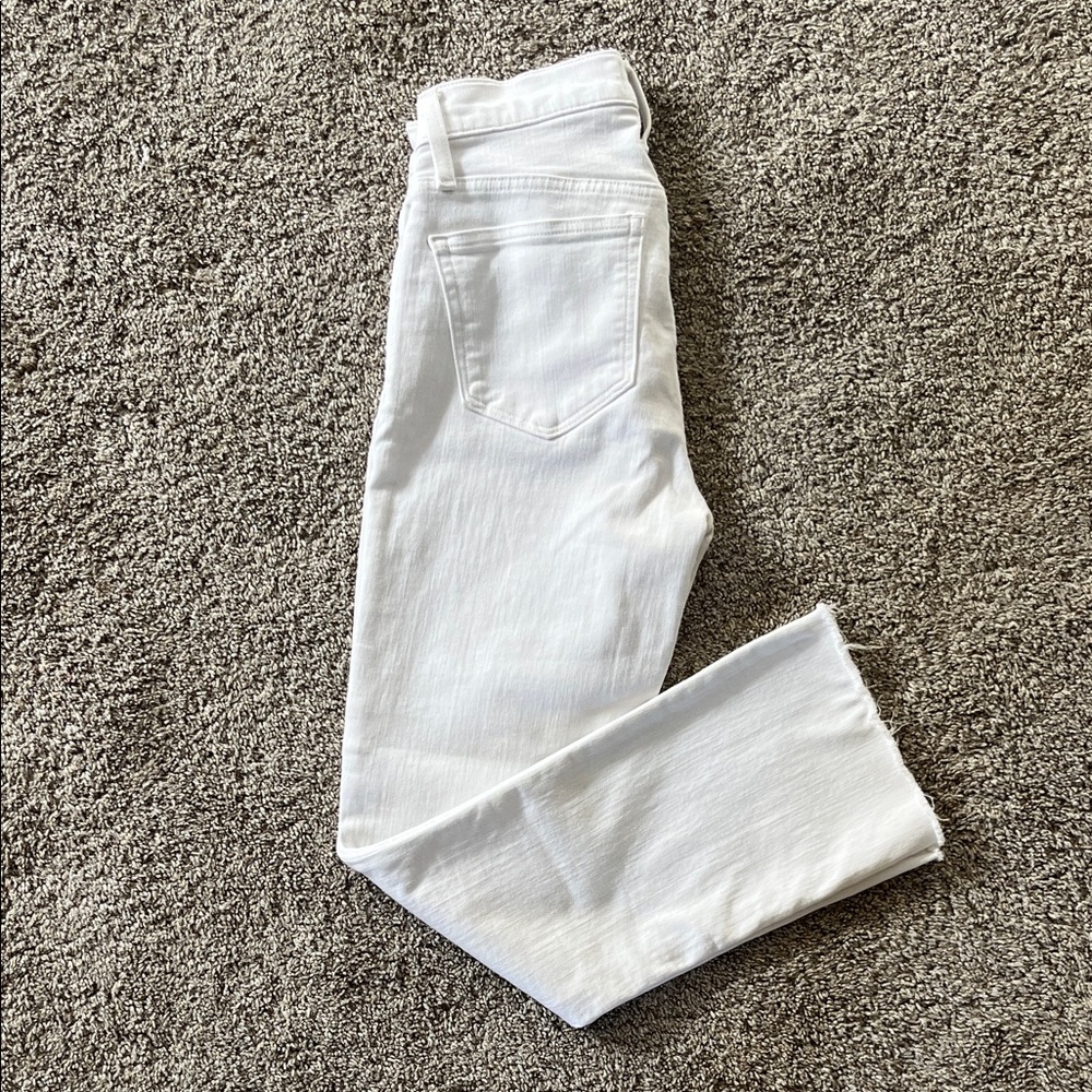 J. Crew Mid-Rise Crop Flare White Denim